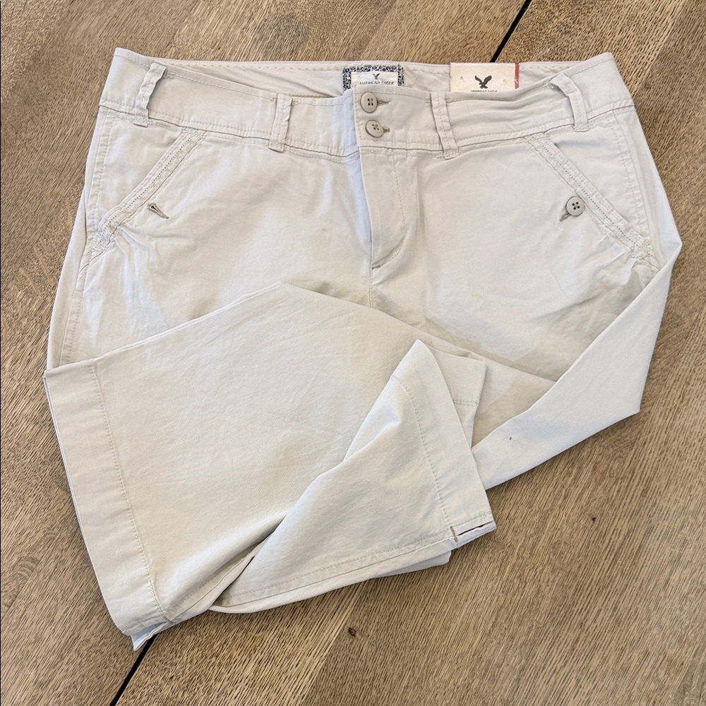 American Eagle Outfitters Light Gray Ankle Jeans